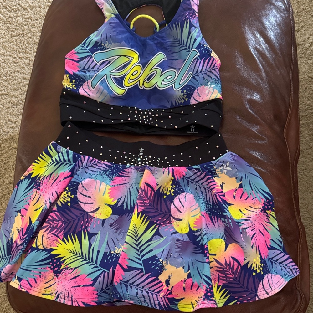Rebel Women's sports bra and skirt, Two-Piece Set